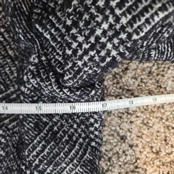 Talbots Womens Black White Wool Blend Tweed Lined Coat Jacket #231 - Picture 8 of 9